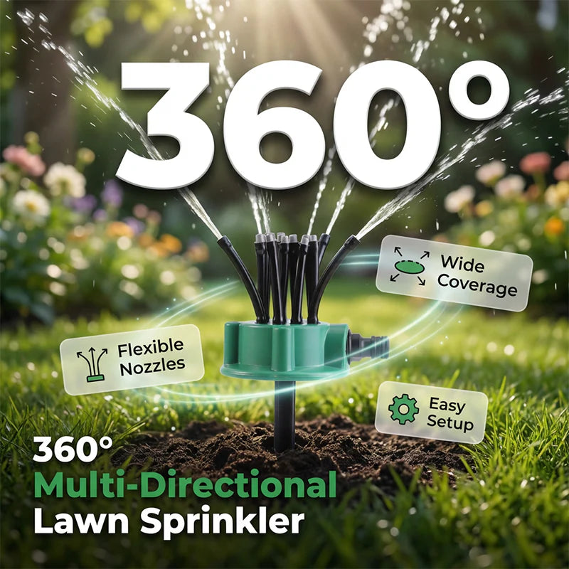 ⏰ 75% OFF Today! 360° Full-Coverage Sprinkler for Garden – Adjustable, Precise Lawn Irrigation