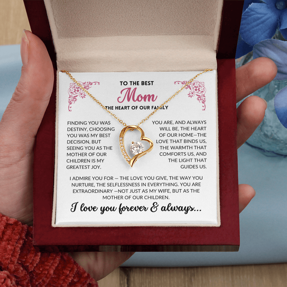 To The Best Mom - Heart of Our Family Necklace