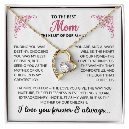 To The Best Mom - Heart of Our Family Necklace